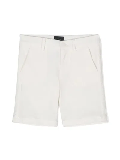Fay Kids' Piqué-weave Shorts In Neutrals