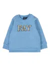 Fay Plaid-logo Long-sleeves Sweatshirt In Blue