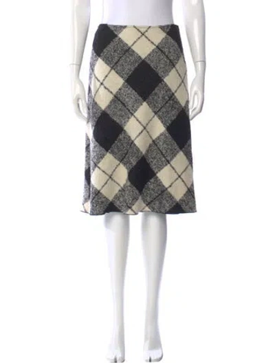 Pre-owned Fay Plaid Print Knee-length Skirt In Multi