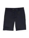 Fay Plain Stretch-cotton Shorts In Blue