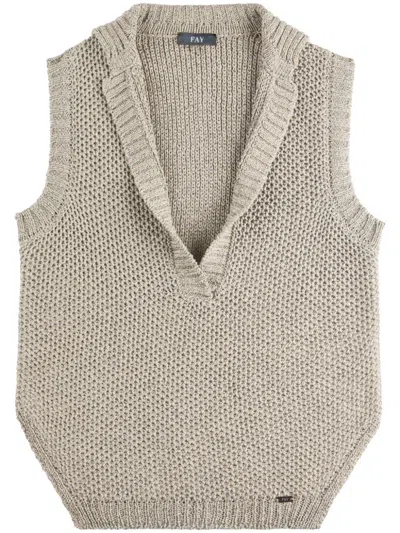Fay Plunging-neck Gilet In Grey