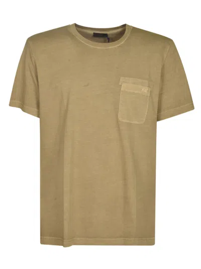 Fay Pocket Detail T-shirt In Verde Militare