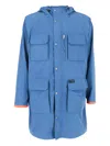 Fay Pockets Fisherman Hooded Jacket In Blue