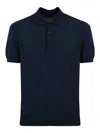 Fay Linen And Cotton Polo In Blue