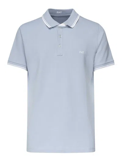 Fay Polo Shirt With Logo In Blue