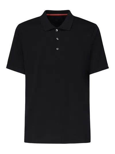 Fay Cotton Polo Shirt With Logo In Black