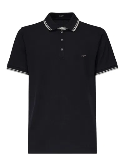 Fay Polo Shirt With Logo In Black