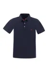 Fay Blue Stretch Cotton Pique Polo Shirt