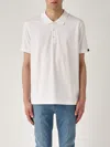 Fay Collared Polo Shirt In Crisp Cotton In Bianco