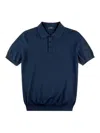 Fay Short-sleeved Knitted Polo Shirt In Blue