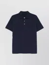Fay Stretch Piquet Ribbed Polo Shirt In Blue