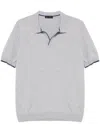 Fay Cotton Buttonless Polo Shirt In Grey