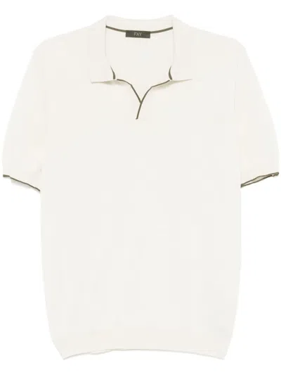 Fay Polo-collar T-shirt In Neutrals