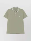 Fay Polo Collar With Short Side Slits In Green