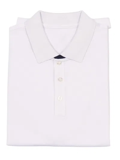 Fay Polo Db Collar Piquet Str. Bicolor In Gray
