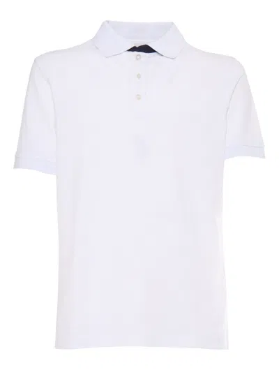 Fay Polo Db Collar Piquet Str. Bicolor In White
