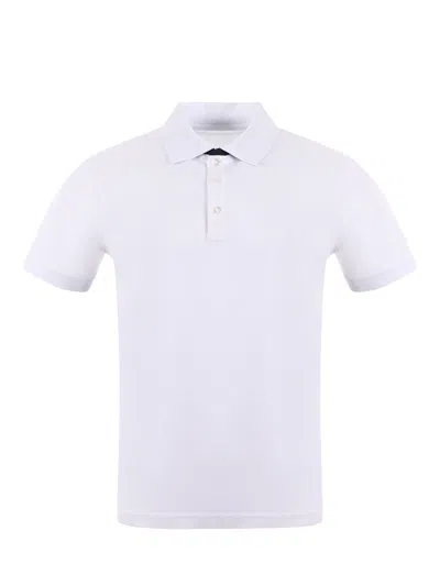 Fay Polo In Stretch Piquet In White