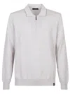 Fay Zip-front Polo Shirt In Neutral