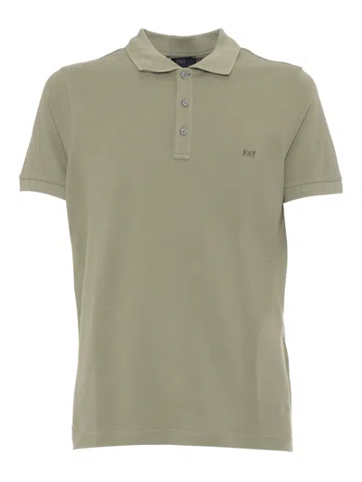 Fay Polo Piquet Stretch In Green