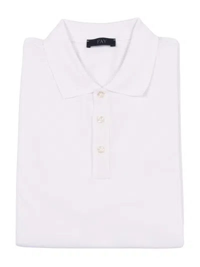Fay Polo Piquet Stretch In White