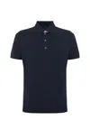 Fay Short-sleeved Cotton Polo Shirt In Blue