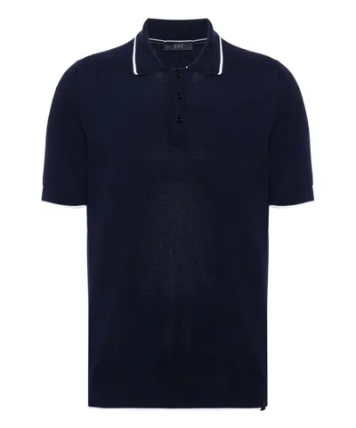 Fay Poloshirt Mit Kontrastdetails In Blau