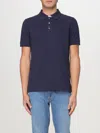 Fay Men Short-sleeved Cotton Polo Shirt In Blue