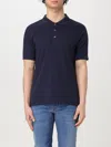 Fay Men Short-sleeved Cotton Polo Shirt In Blue