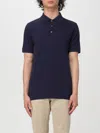 Fay Men Short-sleeved Cotton Polo Shirt In Blue
