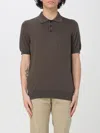 Fay Short-sleeve Polo Shirt With Classic Collar In Brown