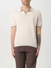 Fay Buttonless Polo Shirt Ribbed Finish In Weiss 1
