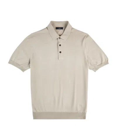 Fay Polo Shirt In Silk And Cotton In Nude