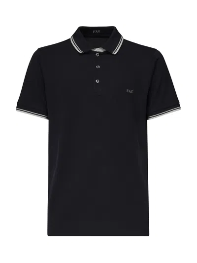 Fay Polo Shirt With Logo In Black