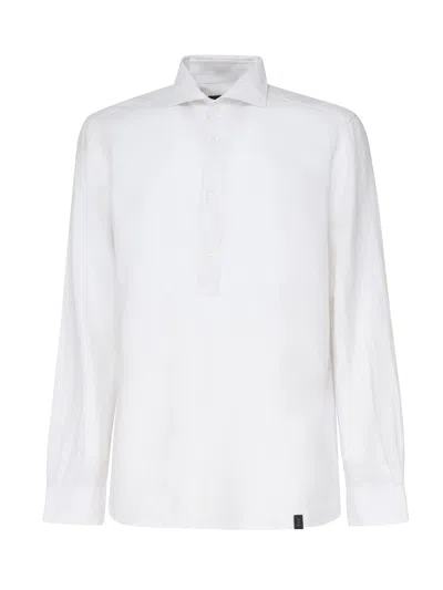 Fay Polo Shirt With Spread Collar In White