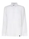 Fay Spread-collar Cotton Polo Shirt In White