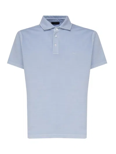 Fay Polo T-shirt In Cotton In Light Blue