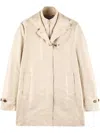 Fay Popeline Morning Coat In Neutral
