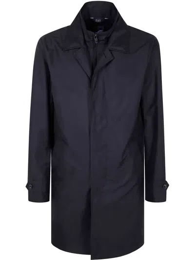 Fay Poplin Jacket In Blue