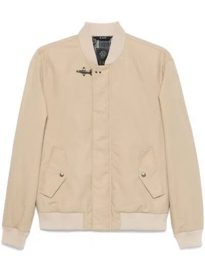 Fay Poplin Jacket In Neutrals
