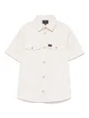 Fay Poplin Shirt In Neutrals