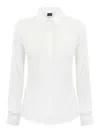 Fay Fitted Long-sleeve Shirt In Blanco