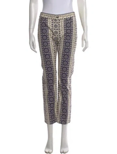 Pre-owned Fay Printed Straight Leg Pants In Blue