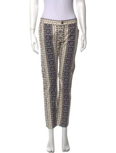 Pre-owned Fay Printed Straight Leg Pants In Blue
