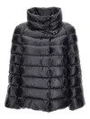 Fay Glossy Quilted Down Coat With Structured Collar In Black