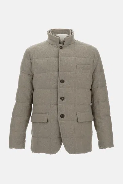 Fay Puffer Jacket In Gray