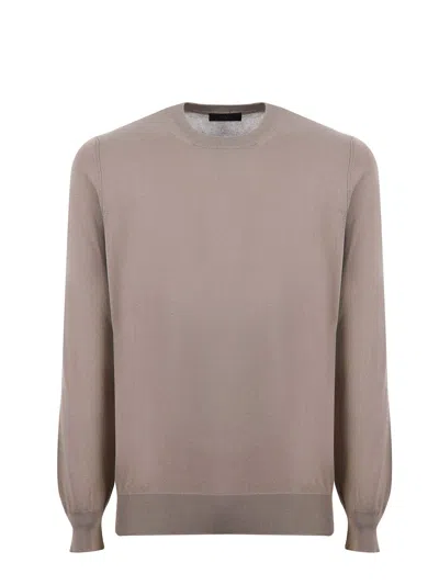 Fay Pullover Sweater In Cotton In Kaki
