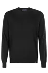 Fay Pullover Sweater In Soft Virgin Wool In Black