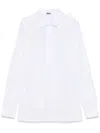 Fay Concealed Button-front White Shirt In White