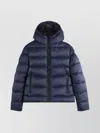 Fay Quilted Coat Featuring Hood And Pockets In Blue