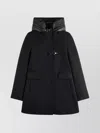 Fay Toggle Coat In Black Wool Blend Fabric In Black